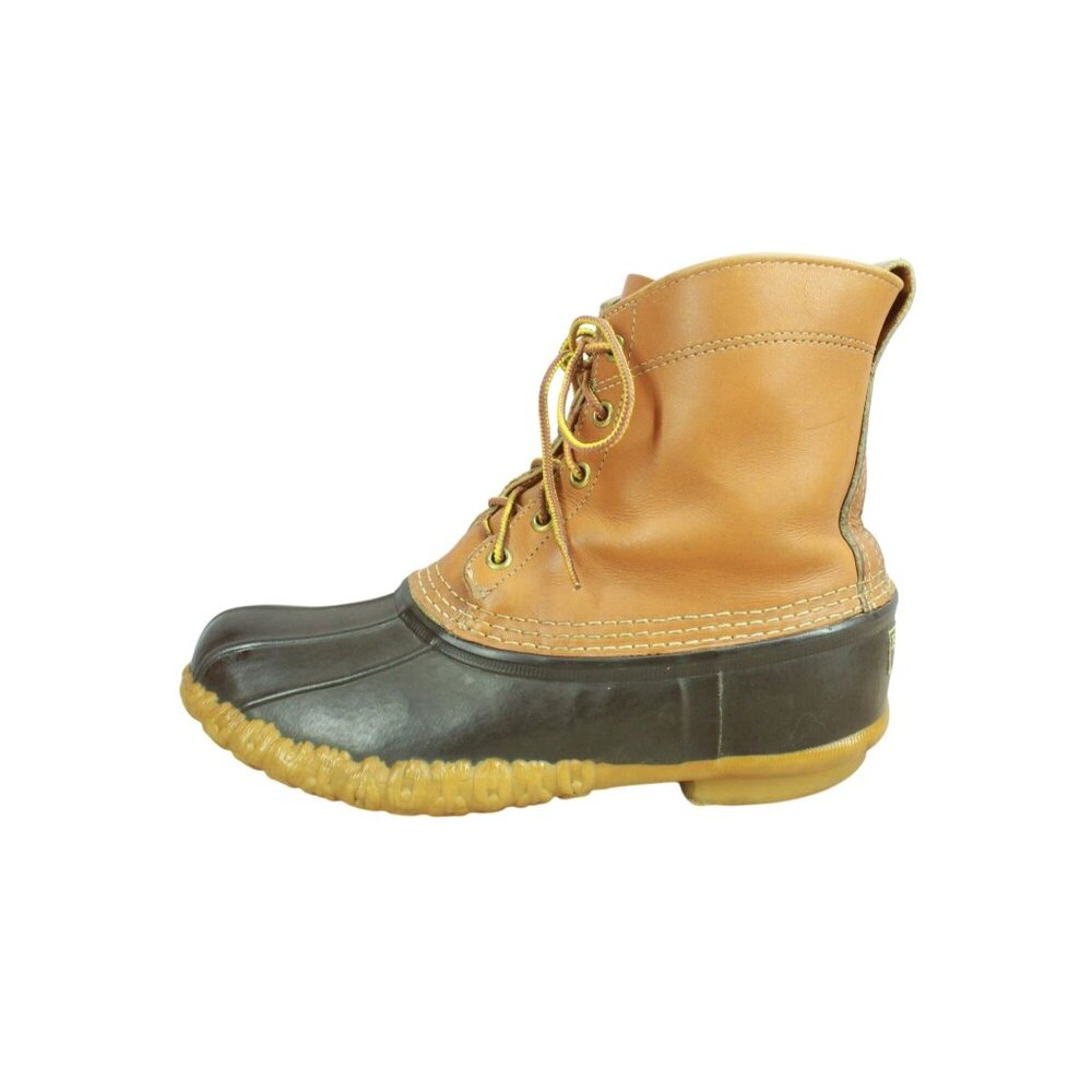Vintage LL Bean Women's Brown Leather Insulated 8" Ankle Duck Boots Size 9 M